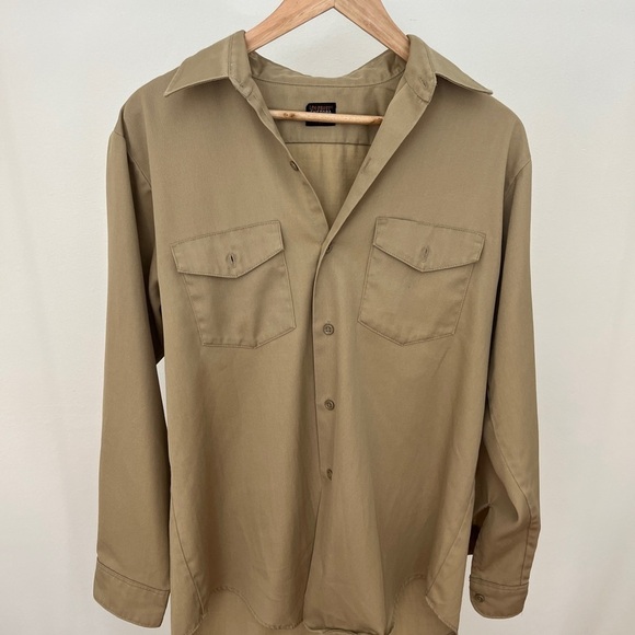 Vintage Other - Vintaeg Lee-Prest Chetopa Work Shirt - Twill Long Sleeve Tan Button Up Size 16M